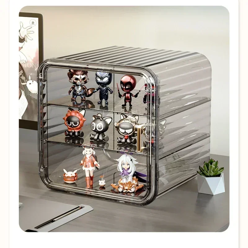 Fashion transparent perfume storage display cabinet Dustproof trend dressing table makeup rack