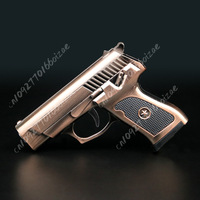 2025 Metal Mini Gun Inflatable Lighter Windproof Keychain Jet Red Flame Butane Gas Rechargeable Lighter Personalized Men's Gift