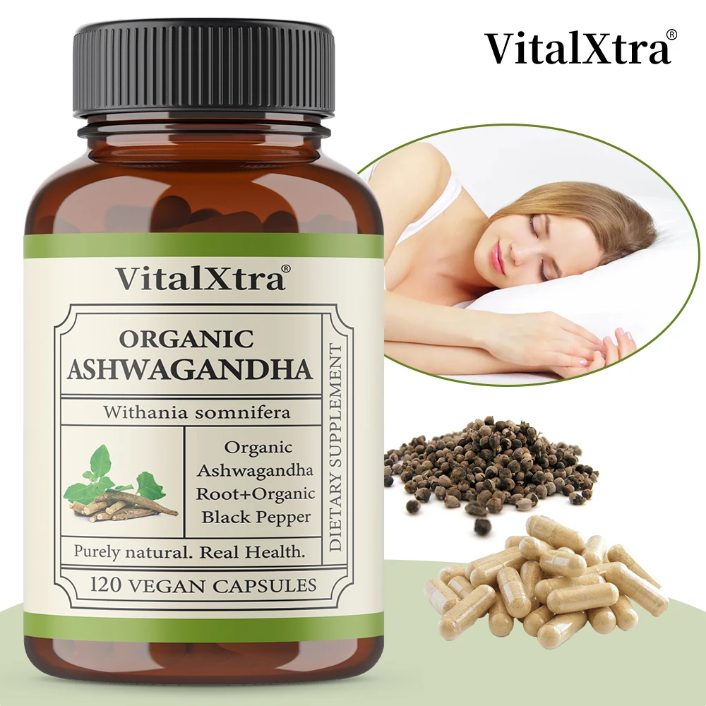 

Organic Ashwagandha Root, Adrenal Support Supplement, Boosts Immunity, Replenishes Energy, and Sleep, Non-GMO, Gluten-free