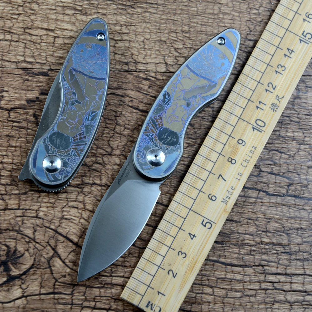 

Pioneer XD027 Folding Knife M390 Blade Slip Joint Ceramic Ball Bearing Washer TC4 Titanium Handle for Outdoor Camping EDC Gift