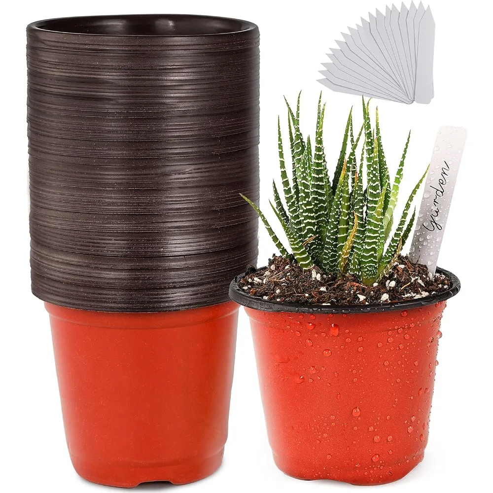 

Plastic Planter Nursery Pots 4 Small (50pcs) Seedlings Flower Pots Container Seed Starting Pots for Plants Come with 50p