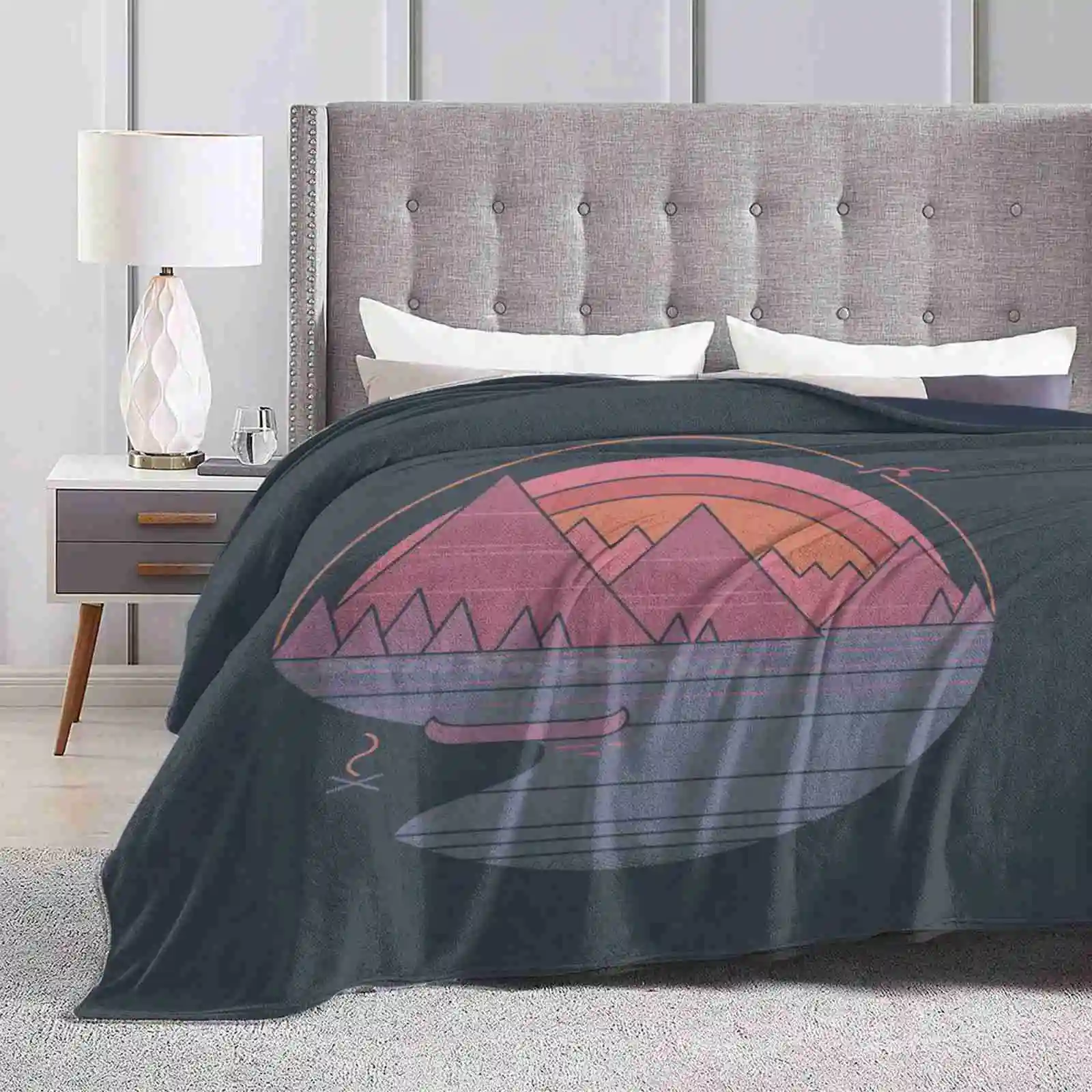 The Mountains Are Calling Fashion Soft Warm Throw Blanket The Paper Crane Rick Crane Thepapercrane Sunset Sunrise Vintage