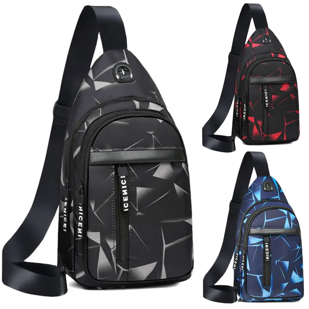 Multifunctional Chest Bag Men\'s Fashion Oxford Cloth Sports Shoulder Bag Korean Style Outdoor Hiking Waterproof Messenger Bag