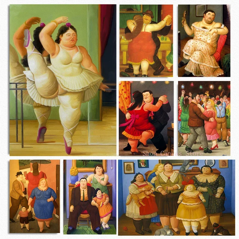 Famous Fernando Botero Dacing Party Canvas Paintings Wall Art Posters And Prints Abstract Artwork For Home Room Cuadros Pictures