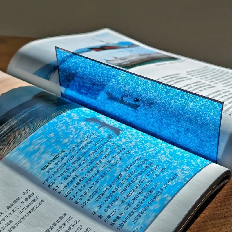 

Unique Blue Sea Film Bookmark Featuring Stunning Sunrise Sunset Scenes Translucent Bookmarker With Vibrant Colors