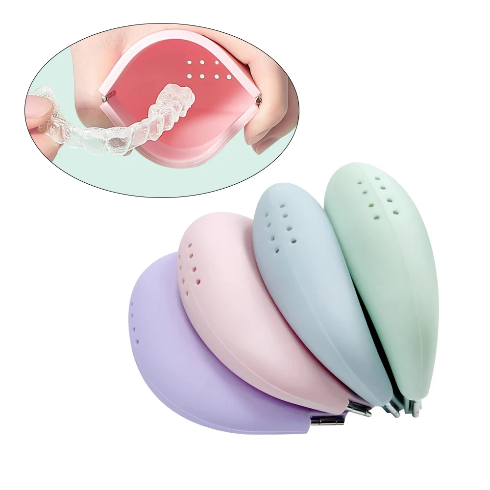 Silicone Retainer Case Denture Storage Box Invisible Braces Box Mouth Guard Container False Teeth Holder Oral Hygiene Supplies