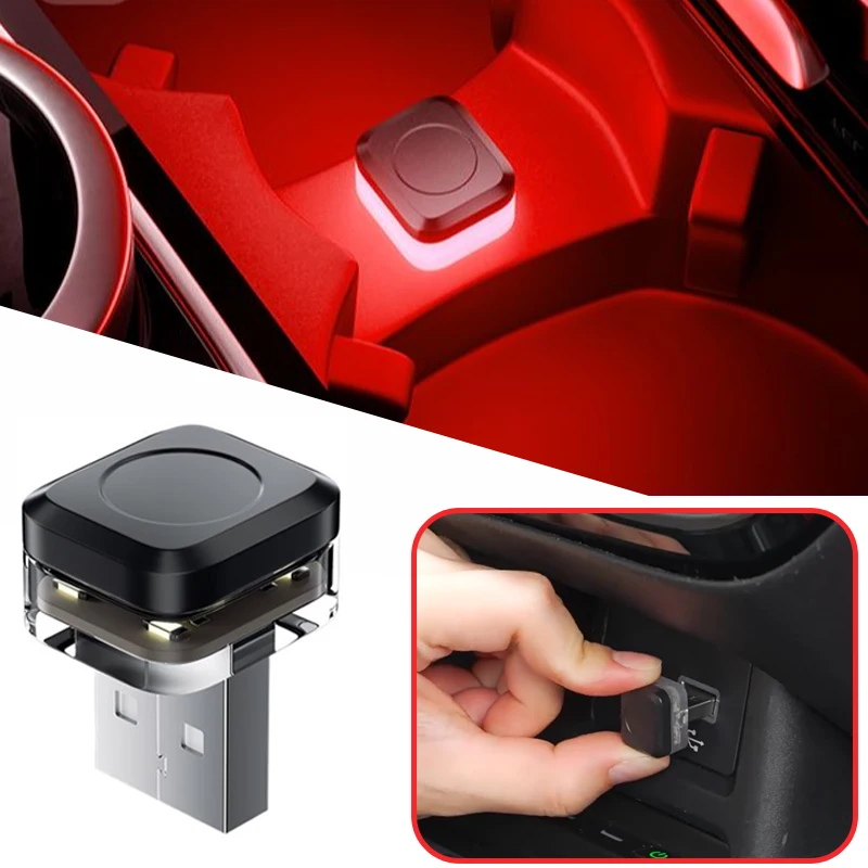 

Светодиодный атмосферный светильник для салона автомобиля, Plug Play, светодиодное освещение для автомобиля, декоративная лампа для ноутбука, мини-USB светодиодный светильник, аксессуары для салона автомобиля