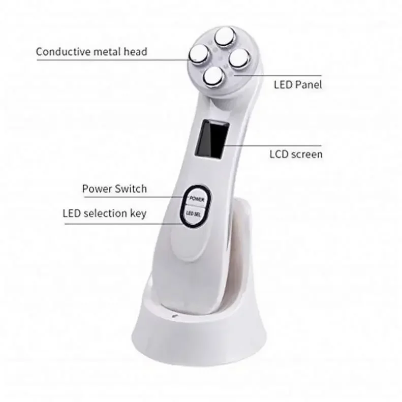 

Factory direct price 5 in 1 EMS Photon microcurrent Anti-wrinkles beauty machine RF led facial beauty device for home use skin t