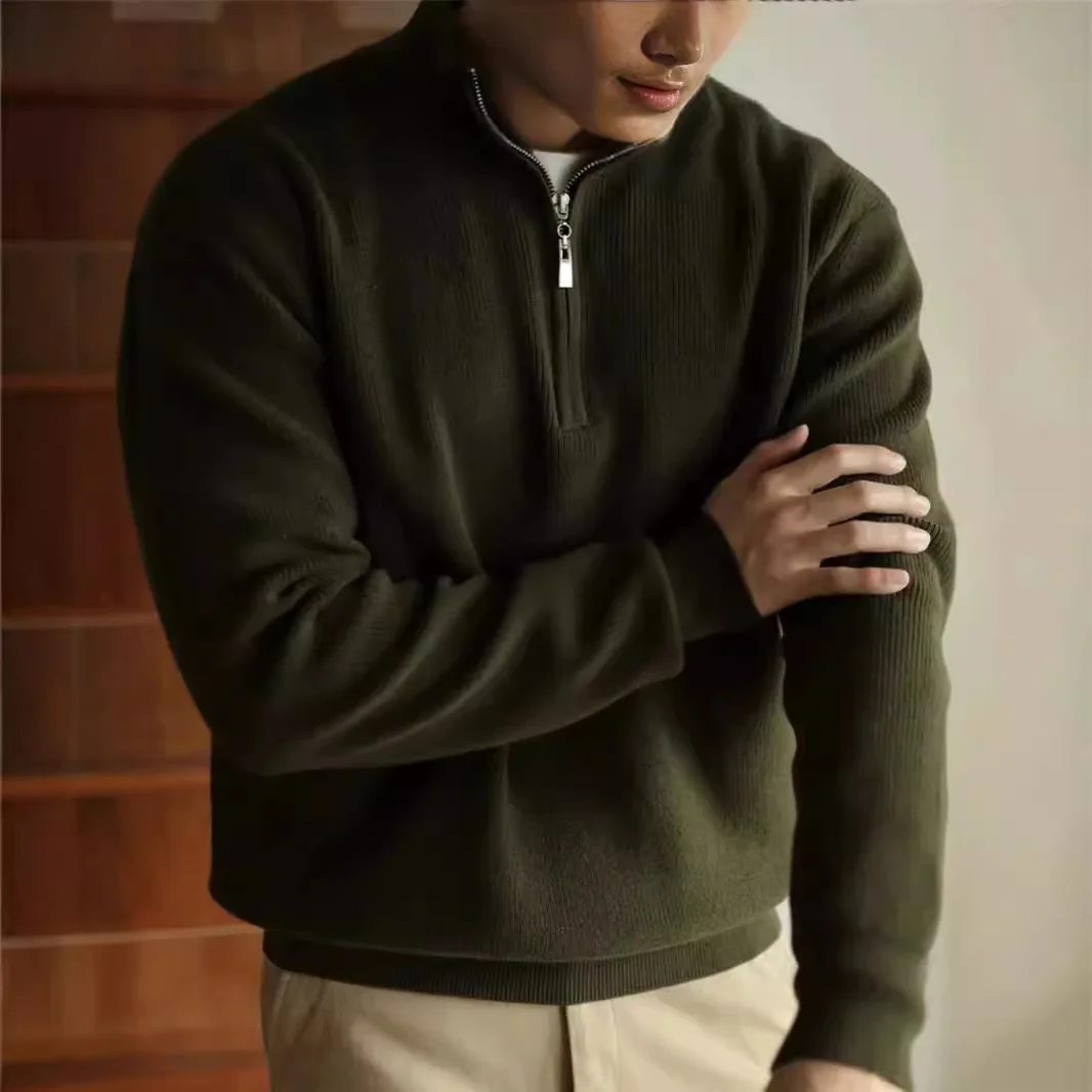 Winter Men Turtlenecks Sweaters Knitwear Pullovers Solid Color Long Sleeved Sweater Male Casual Daily Warm Coats