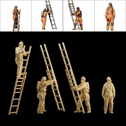 3D Print 1/64 1/43 1/35 Cloud Ladder Firemen Figure Miniatures Model Figurine Mini Doll Creative Scene Prop Display Decor