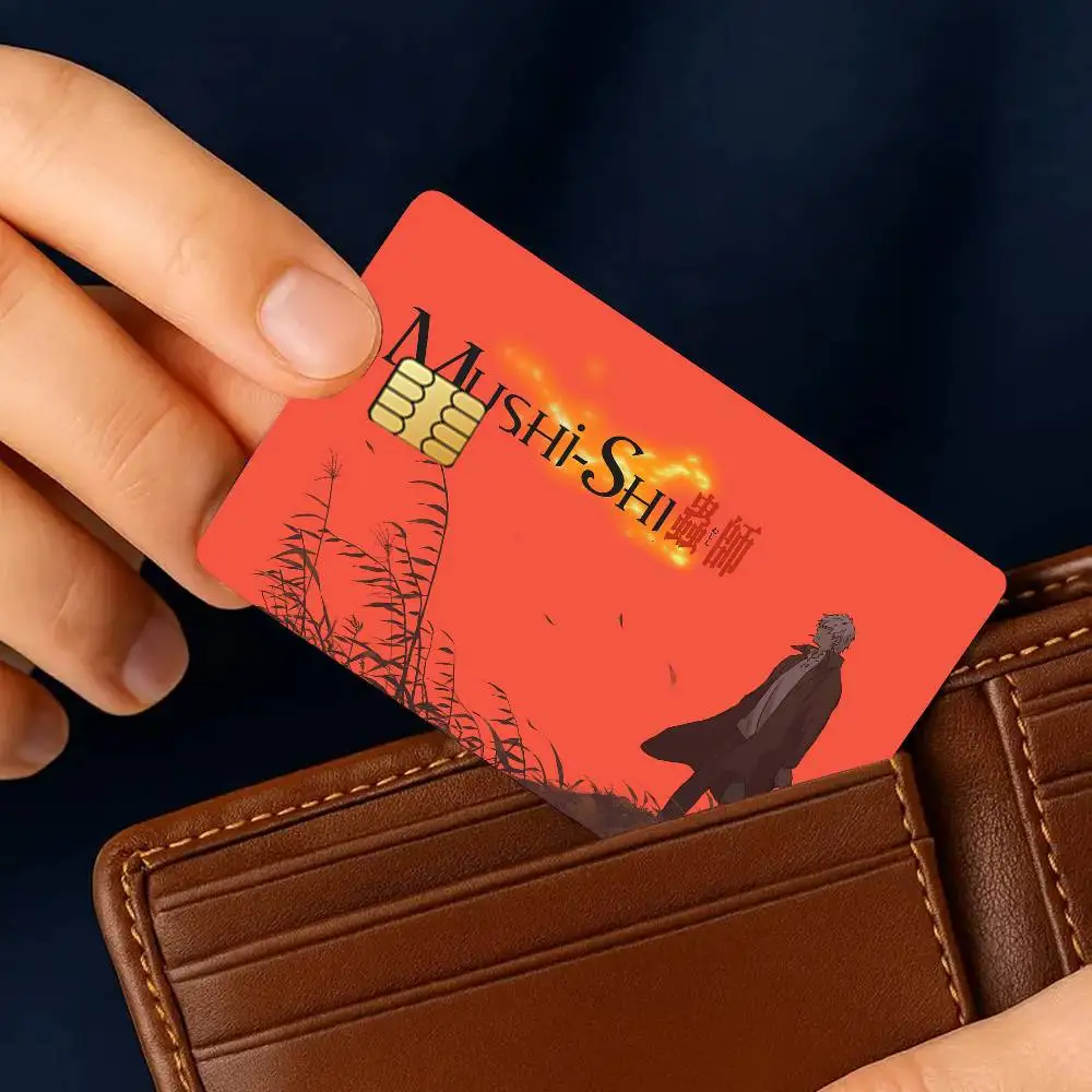 أنيمي موشي شي ملصقات بطاقة الائتمان الجلد لحافلة البنك مترو 4 قطعة غطاء فيلم هدية