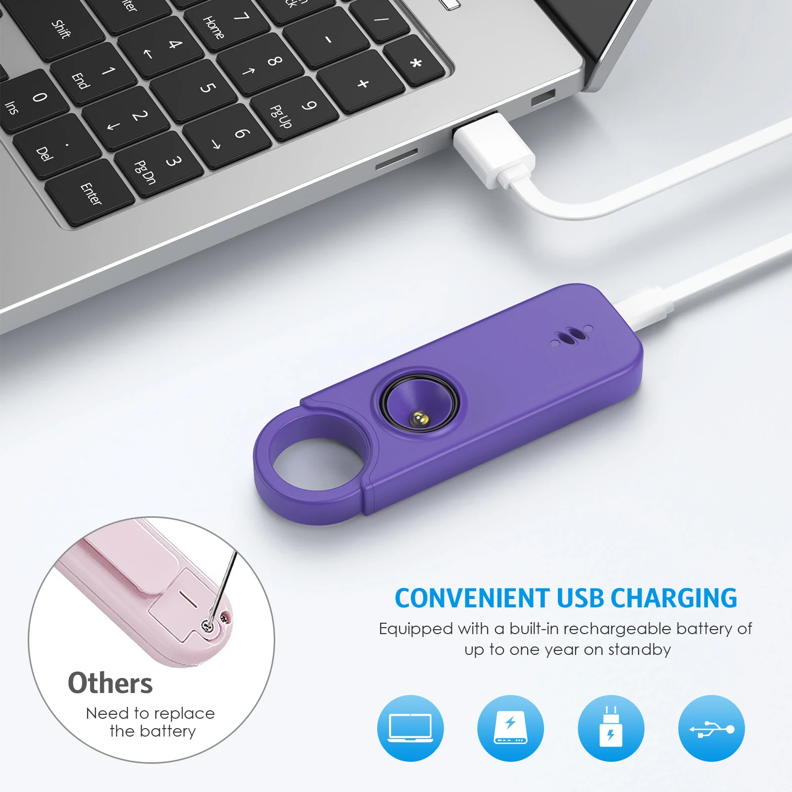 ไซเรนป้องกันตัว 135dB อุปกรณ์เ - Personal Alarm Keychain บทวิจารณ์และราคา