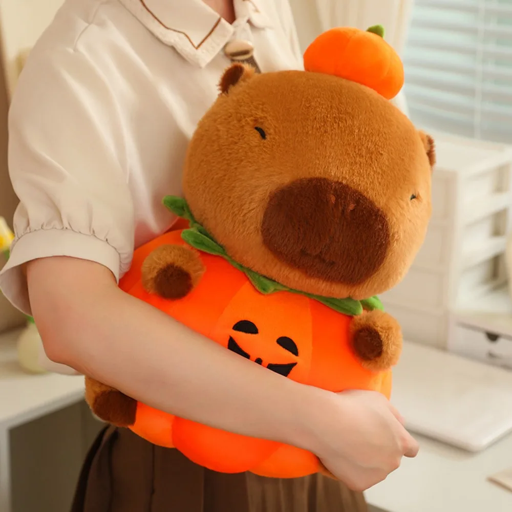 Vestir calabaza Capybara peluche dibujos animados PP algodón Halloween Capybara muñeco de peluche Kawaii suave Capibara Anime juguete esponjoso