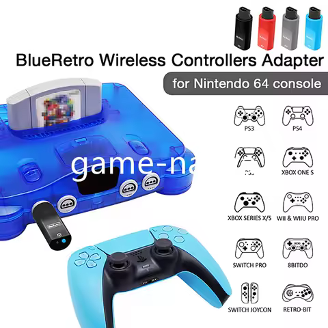 1PC BlueRetro Wireless Game Controllers Adapter For N64 Console For PS4 PS5 Nintendo Switch Bluetooth Contorller Converter