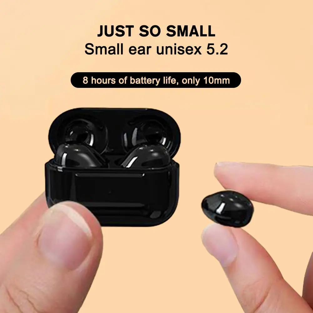 New Sleep Invisible Waterproof Wireless Bluetooth Earbuds Quality Sound High Noise Reductio Long Headphone Range Standby He W4l7