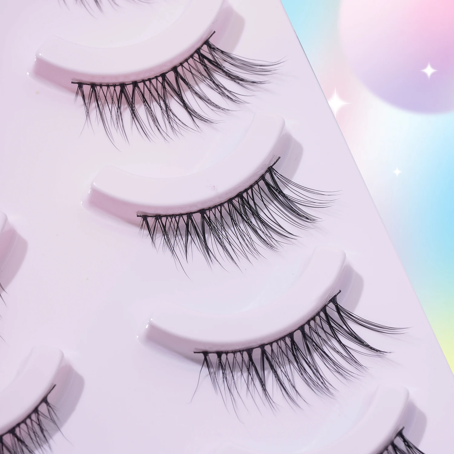 Ciglia mezze ciglia finte allungabili naturali della linea degli occhi 5 paia di comode ciglia quotidiane