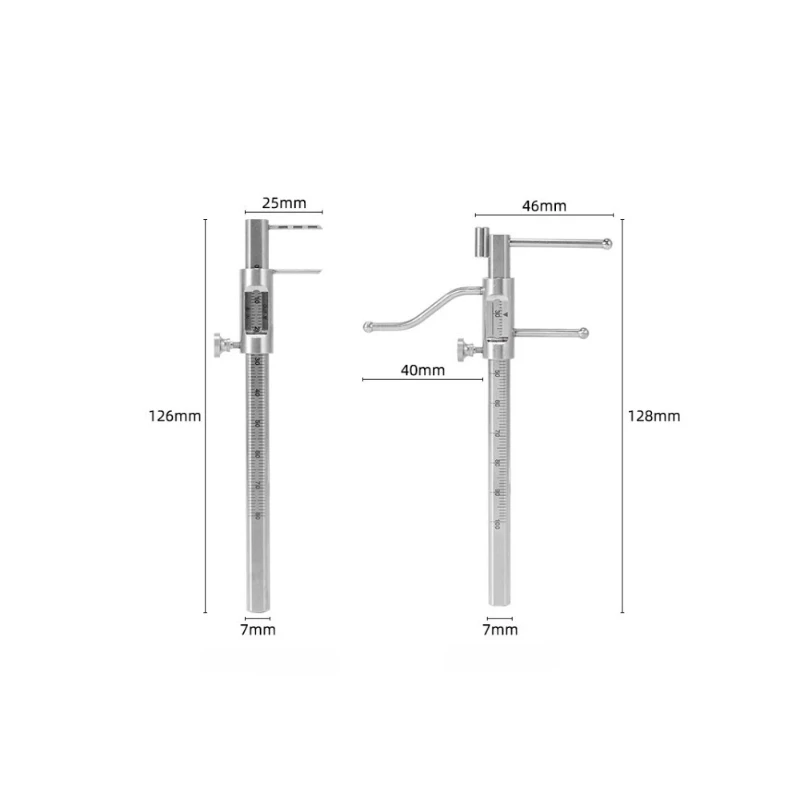 1Pcs Dental Stainless Implant VDO Ruler Sliding Caliper Orthodontic Chin Indicator Dental Implant Measuring Gauge Caliper Ruler