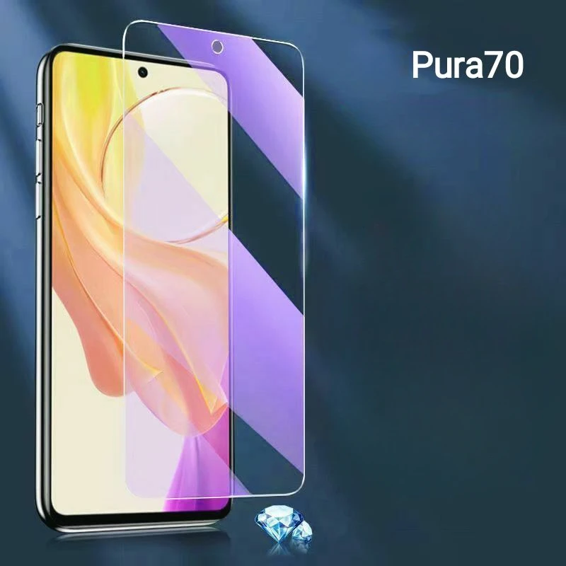 For Huawei Pura 70 Anti Blue Tempered Glass For Huawei Pura70 P70 Full Cover Anti-Blue Screen Protective Eye Protection Film