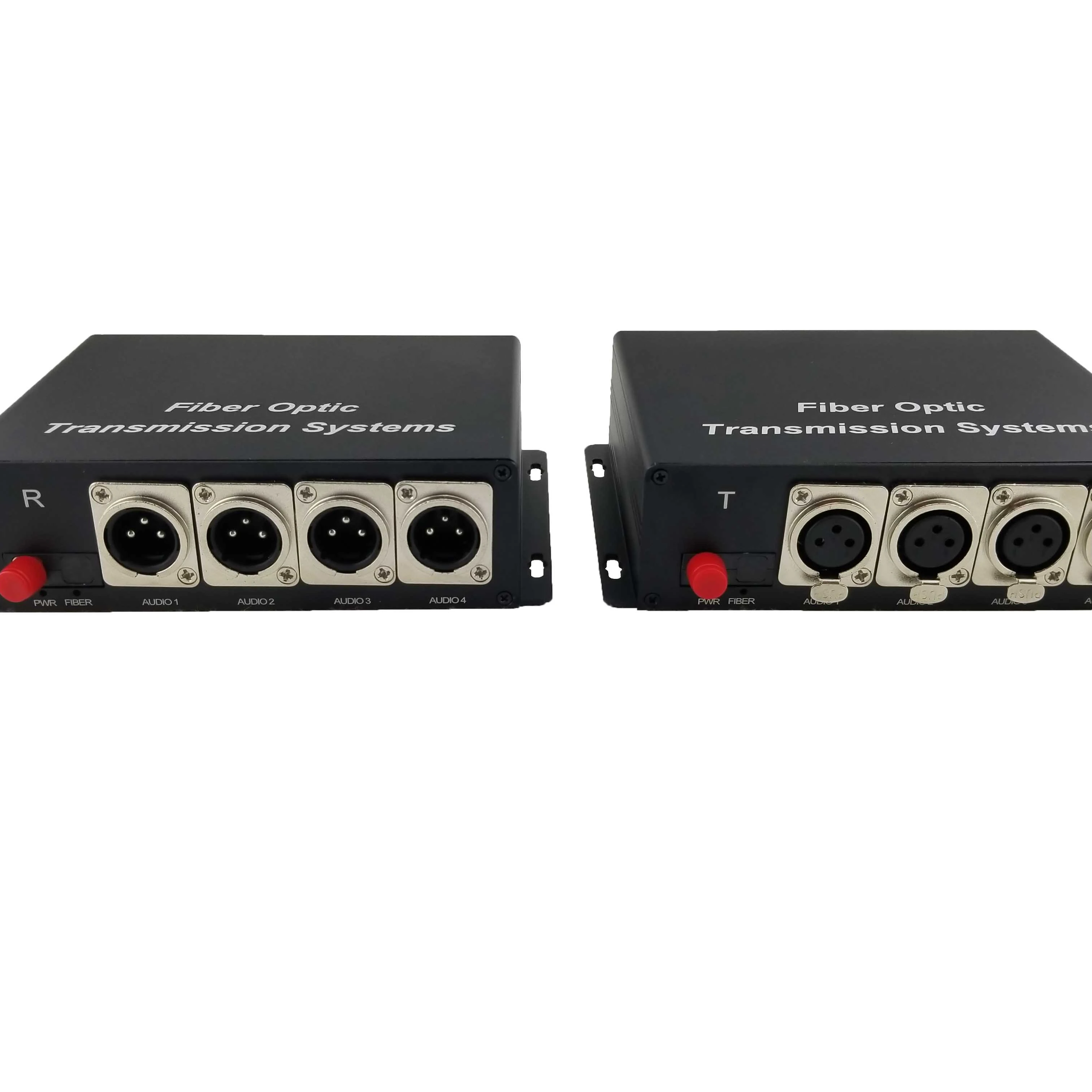 XLR audio to fiber converter No noise Dante audio extender