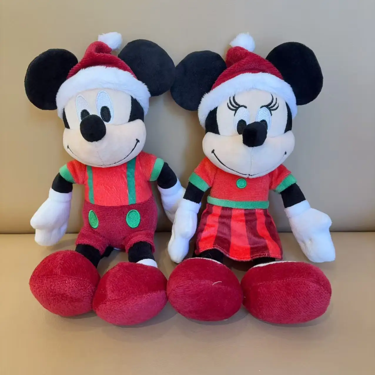 Christmas Minnie and Mickey Plush Dolls Stuffed Animals Plush Toy Gifts for Children Xmas Halloween Decoration Dolls
