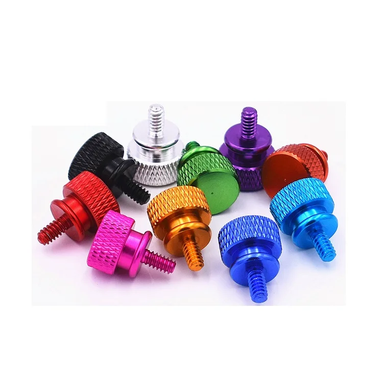 Weiyi 10 Stück 6 # -32 1/4-20 UNC Bunte Aluminiumlegierungs-Daumenschrauben PC-Seitenplattenschraube Gerändelte Handschrauben Eloxiert in 10 Farben – Detail 11
