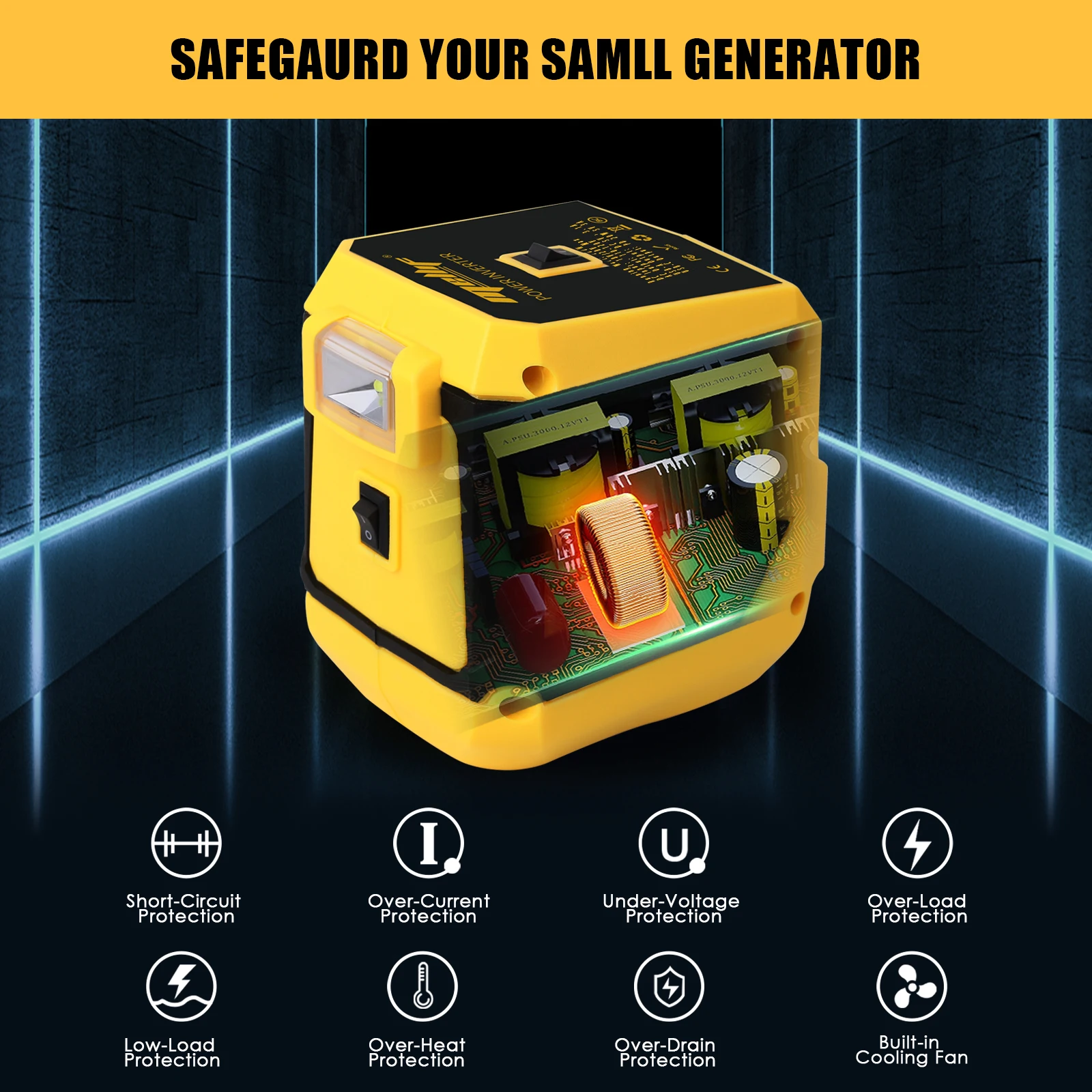 Преобразователь питания для Dewalt/Makita, 18 В постоянного тока в 220 В переменного тока, 18 в аккумулятор 200 Вт, генератор электростанции с выходом USB и type-C, штепсельная вилка европейского стандарта