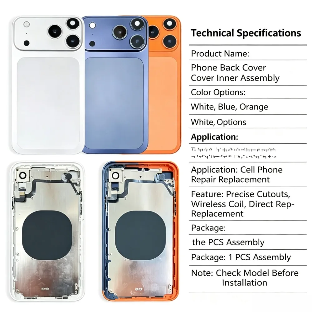 Modified Glass Back Cover Integrated Housing Assembly For IPhone XR /11 Convert To 17 Pro