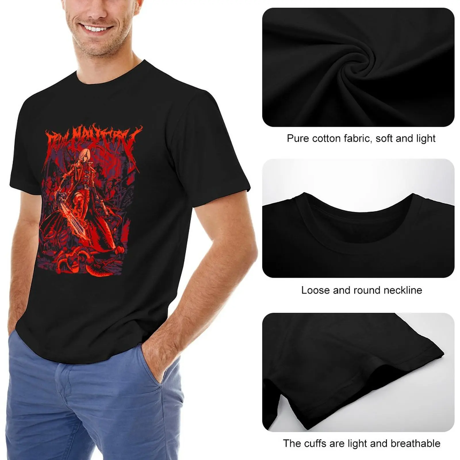 Devil Dante Vergil Bayonetta T Shirts Men Women\'s 100% Cotton Novelty  T-Shirt O Neck Tees Short Sleeve Tops 6XL