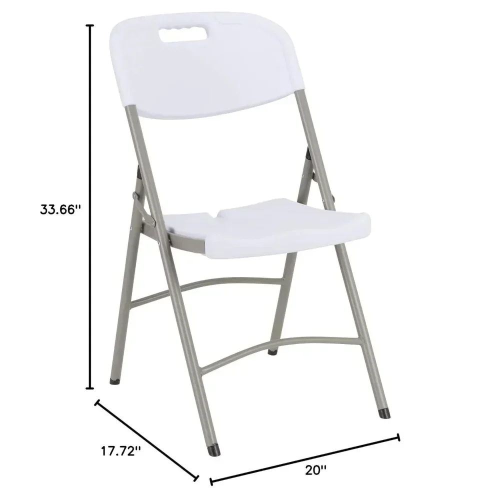 Blow-Molded Plastic Folding Chairs for Indoor/Outdoor Events, Commercial Event Chairs with 400-lb. Weight Capacity, Set of 4