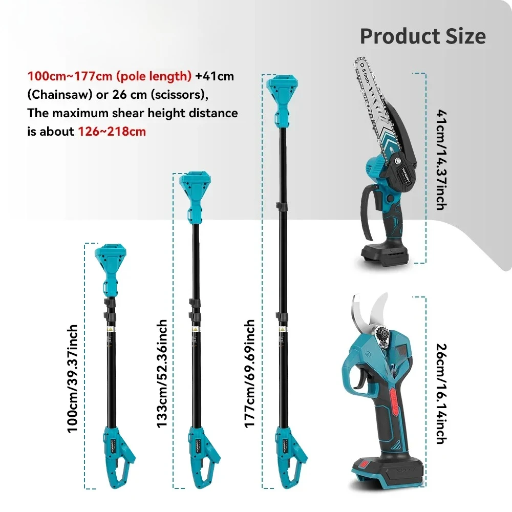 Brushless 2in1 Brushless High Branch Saw Chainsaw & Pruning Shears Garden Cutting Power ToolFor Makita Battery Pin - view 3