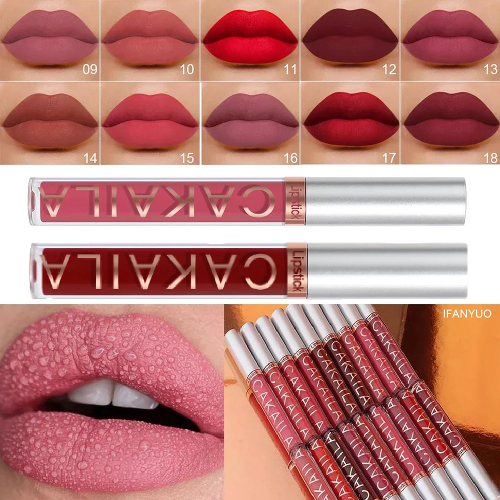 

18Colors Matte Lip Gloss Velvet Sexy Red Liquid Lipstick Nude Lip Tint Glaze Waterproof Lasting Not Easy To Fade Makeup Cosmetic