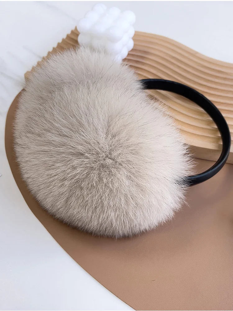 2022 nova verdadeira pele de raposa earmuffs aarrival unisex feminino inverno quente meninas orelha muffle earflap capa dupla face