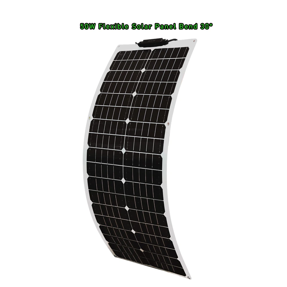 XINPUGUANG 12V Solar Panel 100W 50W Flexible Monocrystalline Solar plate kit Cell solar charge panel Camping Motorhome Caravan