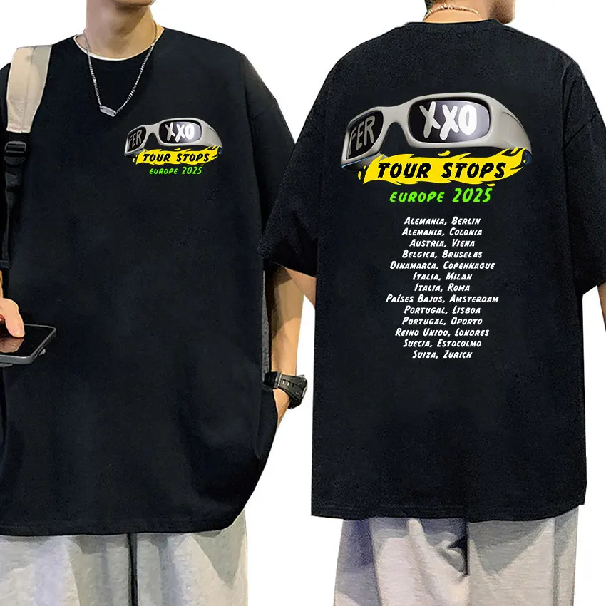 Rapper Feid Ferxxo 2024 Graphic T Shirt Men's Hip Hop Fashion High Quality T-Shirts Vintage Oversized Cotton T-shirt Streetwear image 5