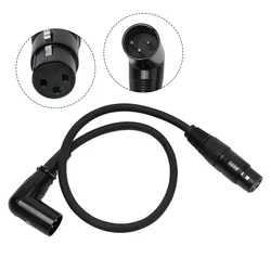 3 Pin XLR Right Angle Male To Female Plug Microphone Audio Cable Shielded Cord Musical Instruments Accessories Parts