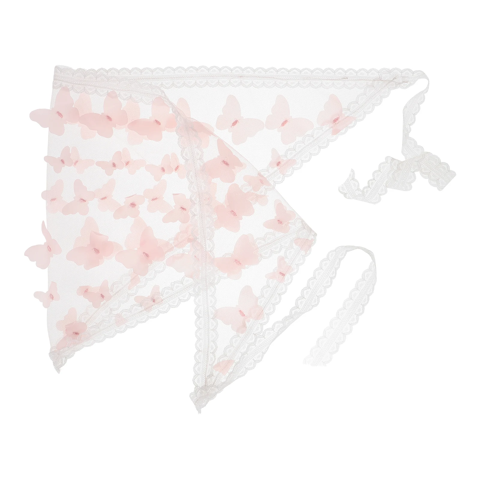 

Elegant Butterfly Headscarf For Women Lace Bandana Hair Accessories Scarf Pink Turban Headband Soft Comfortable Nurse Makeup