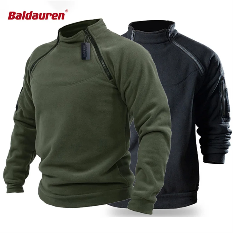 

Men's Top Quality New Outdoor Combat Training Jumper Polar Fleece Hoodie Men's Warm Breathable Solid Color Jacket Hunting Suit.