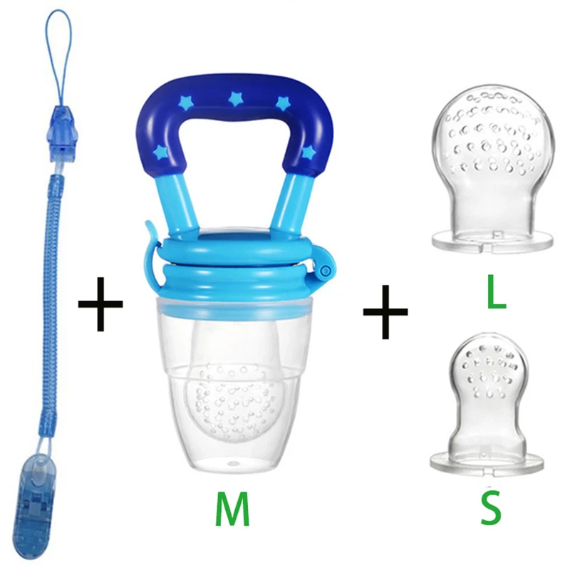 

4 In 1 Nibbler Baby Pacifiers Feeder with Pacifier Clips Infant Fruit Feeder Nipples Feeding Safe Kids Supplies Milk Bottle