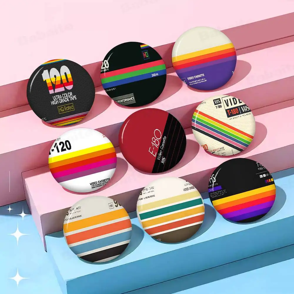 Computer New Retro VHS Style Anime Brooches Cute Cartoon Badge Jacket Jeans Lapel Pin Gift Accessorie