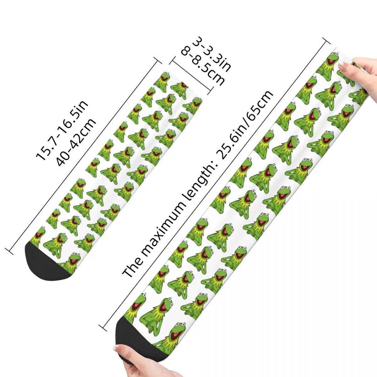 Autumn Winter Hip-hop Women Men Kermit The Frog Pattern The Muppets Show Socks Breathable Football Socks