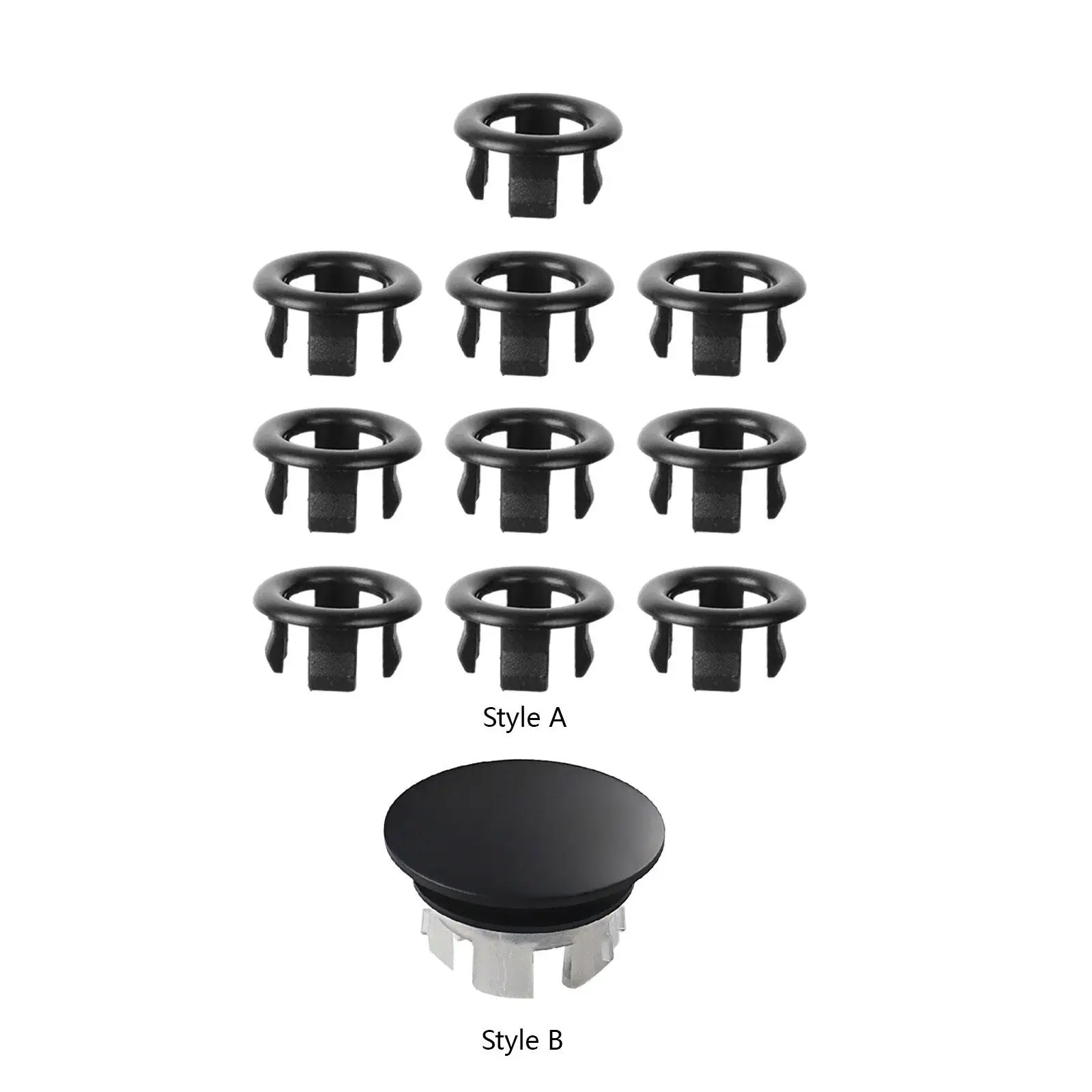 Quality Sink Overflow Cover Round Hole Cap Replacement for Ceramic Basin Vanity Kitchen Bathroom Home