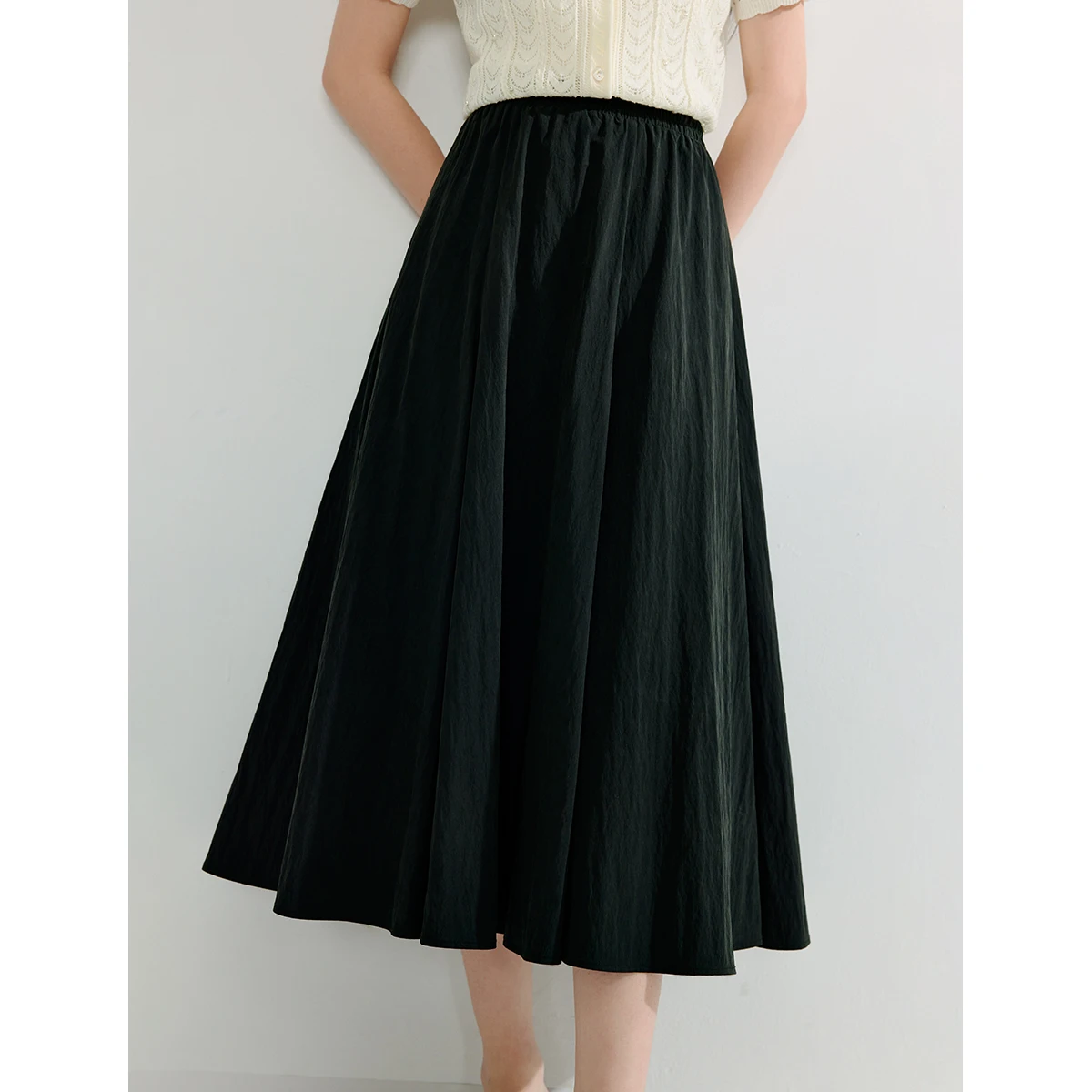 Inman Leisal Half Skirt 2025 Summer Women's Loose A-Line Midi Skirt New Arrival Comfortable Fit Mid-Length Gown