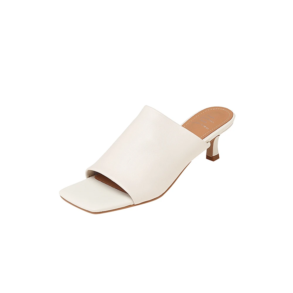 Women Fashionable Open Toed Summer Slim Heel Square Toe High Heels Sexy Dress Party Sandals Casual Comfortable Slippers 82518 view 2