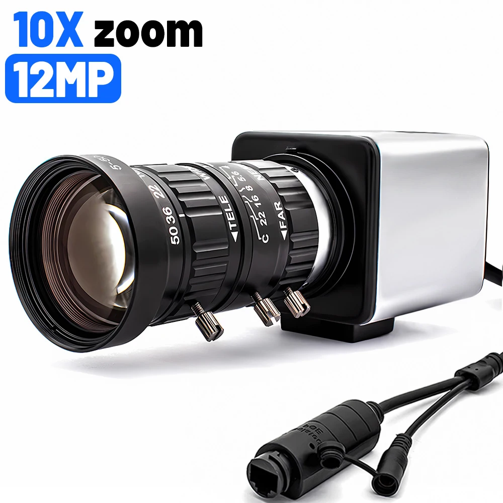 

12MP Webcam Manual Varifocal Lens Indoor 1/2.49" CMOS H.265 Onvif Ai Face/Motion Detection AC18Pro APP POE Security RJ45 Webcam
