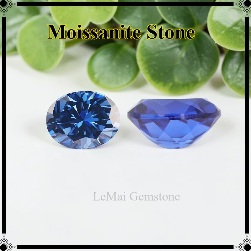 Oval Cut Moissanite Stone Royal Blue Color VVS1 For Jewelry Making Main Materials with Certificate