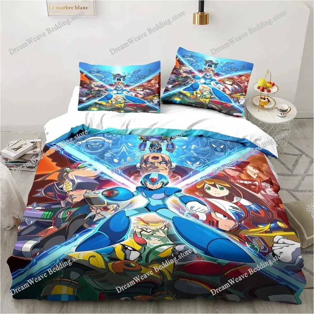 

Mega Man X DiVE Bedding Set Single Twin Full Queen King Size Bed Set Adult Boys Bedroom Duvet Cover Sets 3D Anime Bed Set741