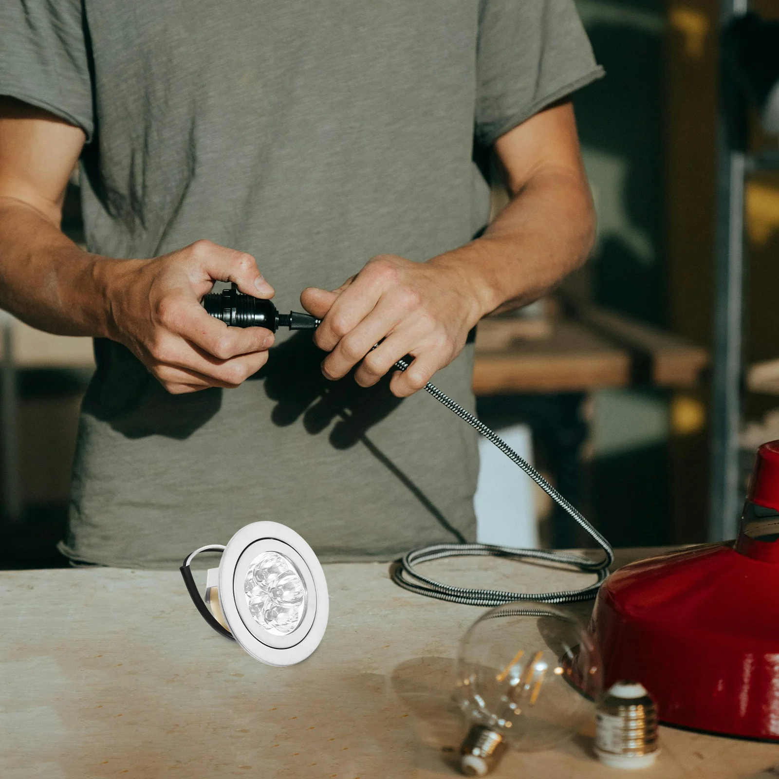 لمبة إضاءة Led مستديرة 12 فولت لأداة إضاءة غطاء محرك السيارة كفاءة استخدام الطاقة مصباح لمبات بديلة