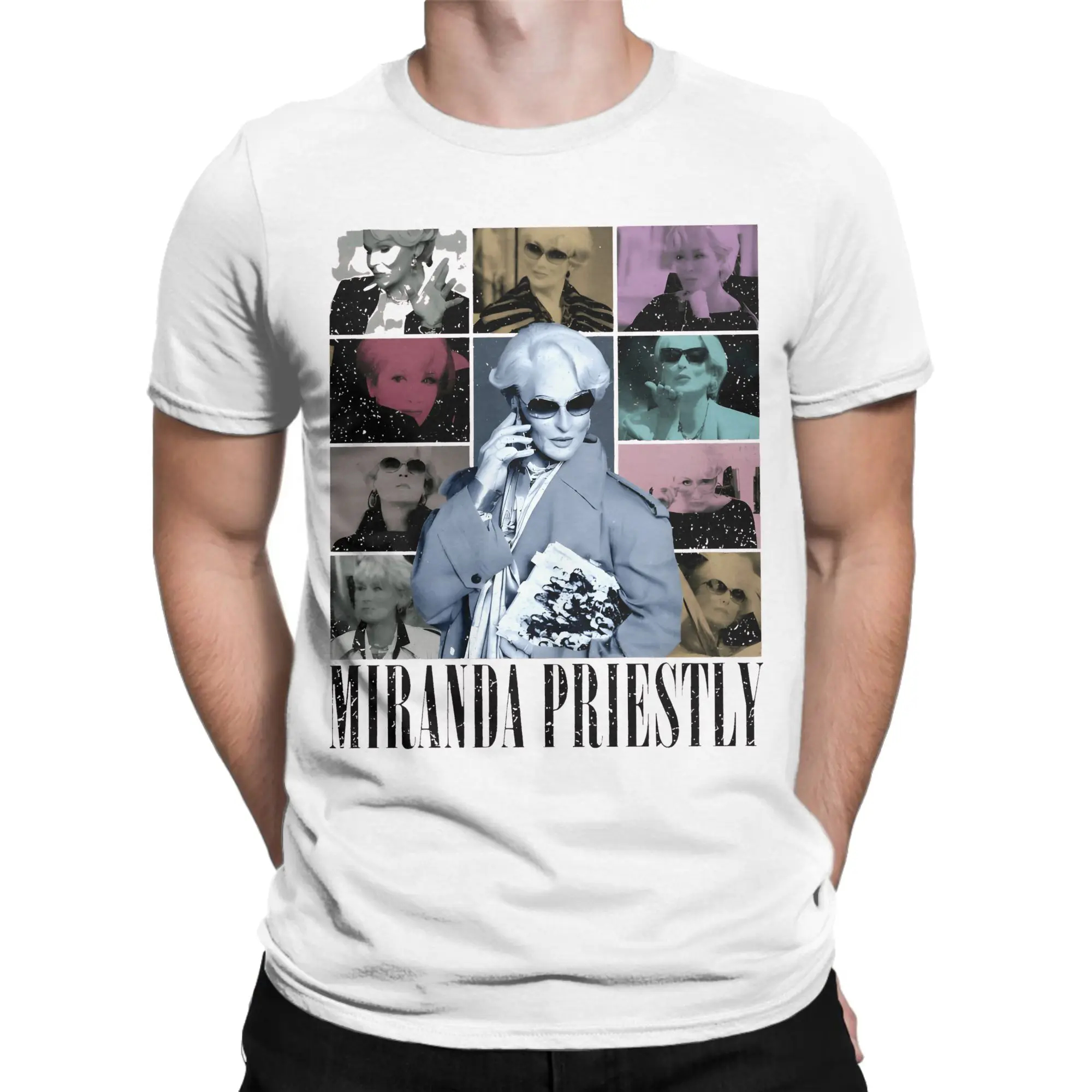 The Devil Wears Pradad Miranda Priestly T-Shirt Mens  Streetwear 100 Cotton T Shirts Summer O-Neck Hip Hop Tee Shirt