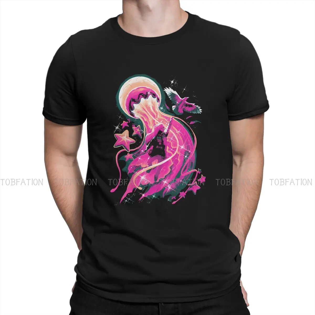 Badeline Character Pink Hair Fly Poster Style TShirt Celeste Top Quality Hip Hop Gift Clothes  T Shirt Stuff Hot Sale