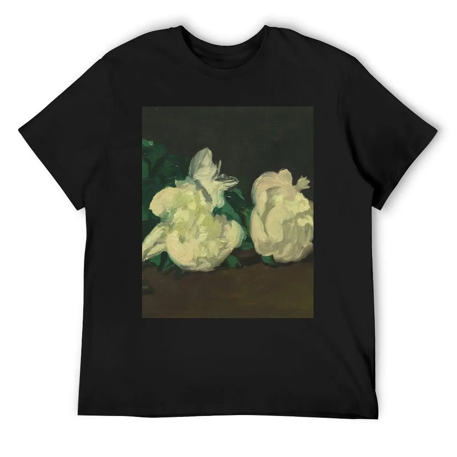 Edouard Manet Branch of white peonies and shears, 1864 Print T-Shirt street wear quick drying outfits for men